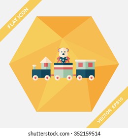 Train toy flat icon with long shadow,EPS 10