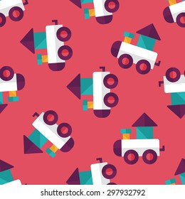 Train toy flat icon,EPS 10 seamless pattern background