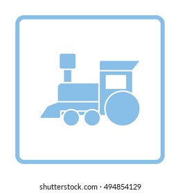 Train toy ico. Blue frame design. Vector illustration.
