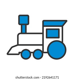 Train Toy Icon. Editable Bold Outline With Color Fill Design. Vector Illustration.