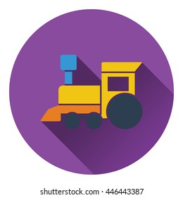 Train toy icon. Flat color design. Vector illustration.