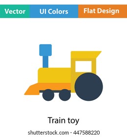 Train toy icon. Flat color design. Vector illustration.