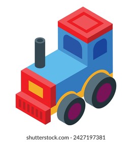 Train toy icon isometric vector. Dad child. Single man