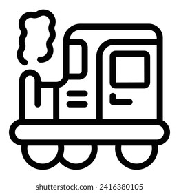 Vector de contorno del icono del tren. Niño de guardería. Familia infantil
