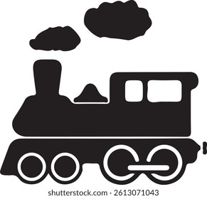 train toy icon over white background. silhouette style concept. vector illustration