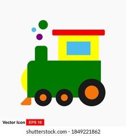 Train toy icon in trendy flat style isolated on white background. Vector illustration.