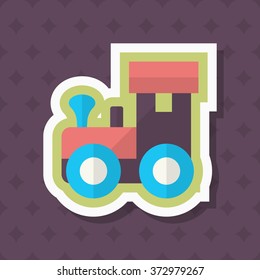 Train toy icon , Vector flat long shadow design. Children's toys concept.