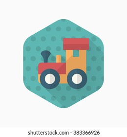 Train toy icon , Vector flat long shadow design. Children's toys concept.