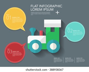 Train toy icon , Vector flat long shadow design.Children's toys  infographic,eps10
