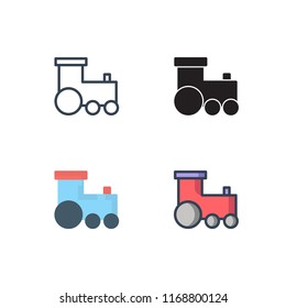 train toy icon vector with four different styles