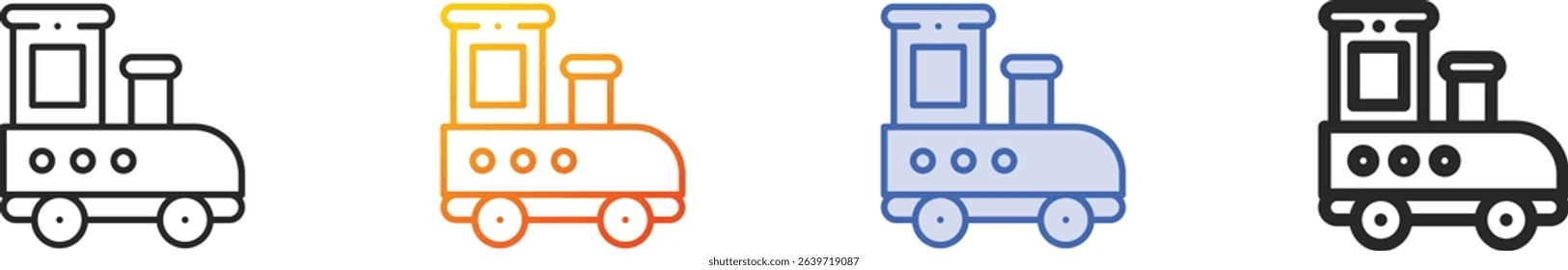 train toy icon.Thin Linear, Gradient, Blue Stroke and bold Style Design Isolated On White Background
