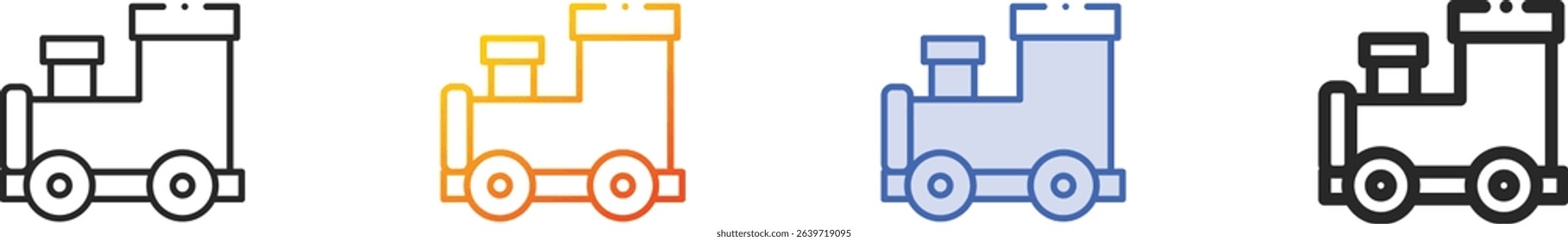 train toy icon.Thin Linear, Gradient, Blue Stroke and bold Style Design Isolated On White Background