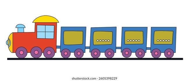 Train toy isolated on white background