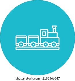 Train Toy line circle icon vector image. Can also be used for web apps, mobile apps and print media.