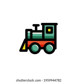 Train Toy Outline Icon Logo Vector Illustration
