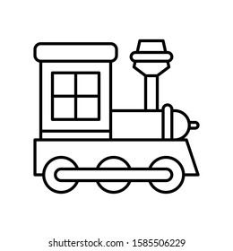 Train toy vector, Christmas day related line icon