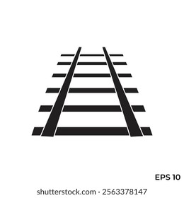 train track flat icon vector