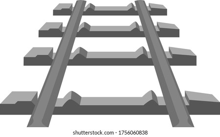 Train track, illustration, vector on white background