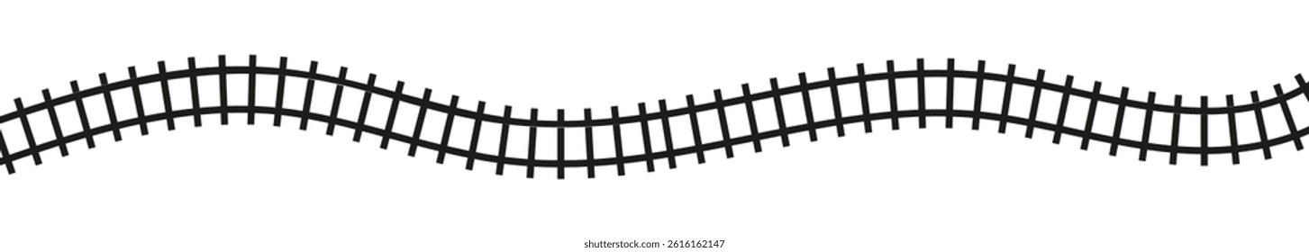 Train track line route pattern. Railway rail 3D road circle icon. Flat vector illustration isolated on white background..