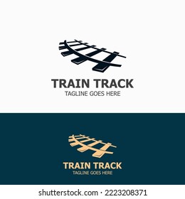 Train Track logo image design railway transportation template icon
