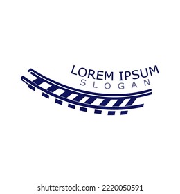 Icono de la plantilla de diseño de ferrocarriles con el logotipo de la pista de entrenamiento