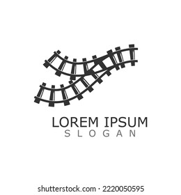 Train Track logo image railroad design template icon vector