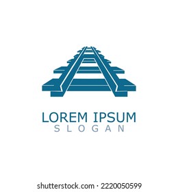 Icono de la plantilla de diseño de ferrocarriles con el logotipo de la pista de entrenamiento