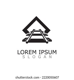 Train Track logo image railroad design template icon vector