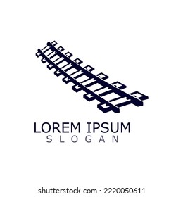 Train Track logo image railroad design template icon vector