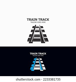 Train Track logo image railroad design template icon vector