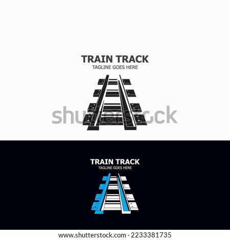 Train Track logo image railroad design template icon vector