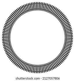Train track, rail way silhouette element
