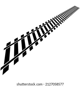 Train track, rail way silhouette element