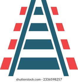 Train Tracks Glyph Two Color Icon For Personal And Commercial Use.
