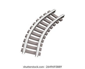 Train Tracks Illustration of Railroad and Transportation icon 3d. Rail way track icon 3d render
