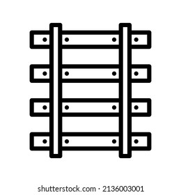 Train Tracks Line Icon Black Design