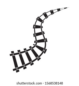 Train tracks vector icon design template illustration