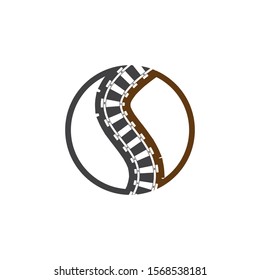 Train tracks vector icon design template illustration