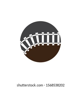 Train tracks vector icon design template illustration