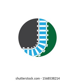 Train tracks vector icon design template illustration