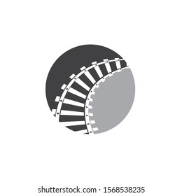 Train tracks vector icon design template illustration