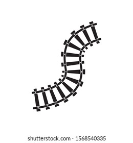 Train tracks vector icon design template illustration