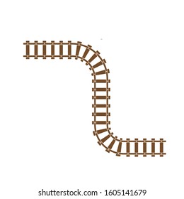 Train tracks vector icon design template illustration