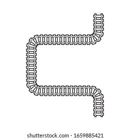 Train tracks vector icon design template illustration