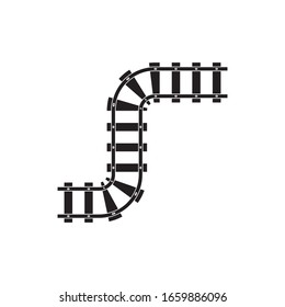 Train tracks vector icon design template illustration