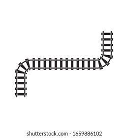 Train tracks vector icon design template illustration