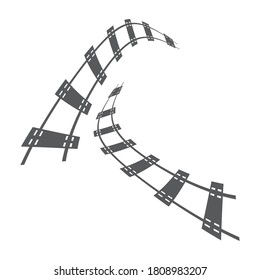 Train tracks vector icon design template illustration