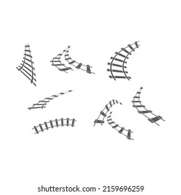 Train tracks vector icon design template illustration