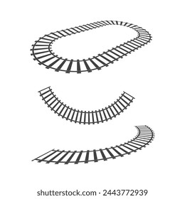 Train tracks vector icon design template illustration