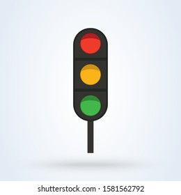 Train traffic light flat. Simple vector modern icon design illustration.